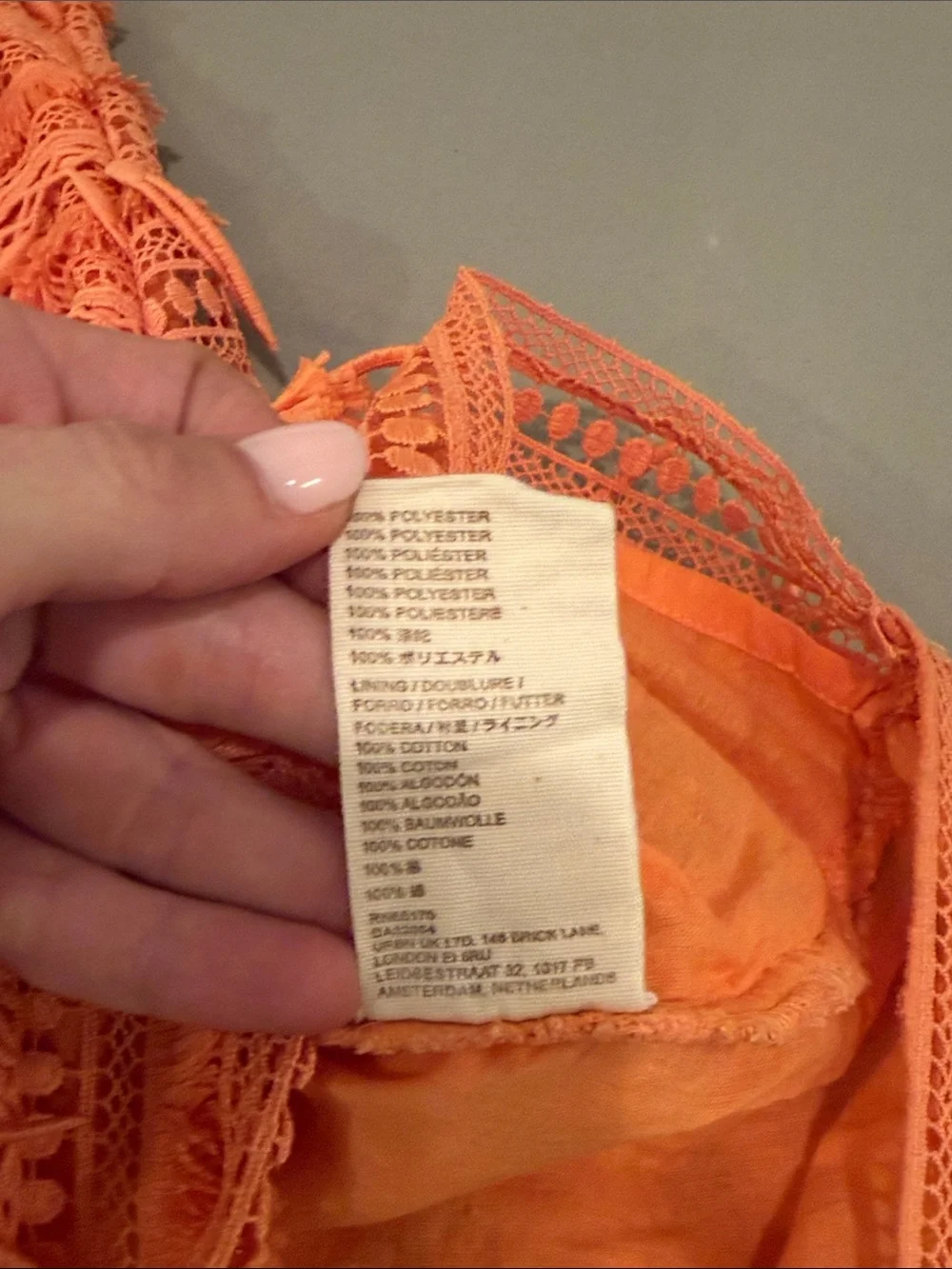 Anthropologie Let Me Be Fringed Tube Mini Dress in Bright Orange Size XS - Picture 8 of 8